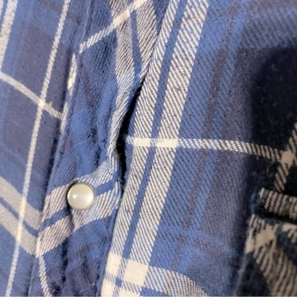 Forcefield Blue Plaid Snap Front Insulated Work Shirt Jacket Shacket M - Picture 8 of 16